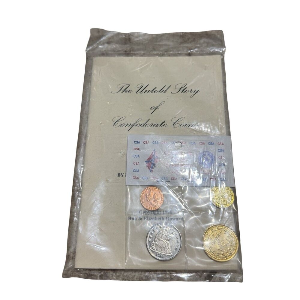 1861 (4) COIN CIVIL WAR SET INCLUDES BOOKLET RESTRIKES METAL CSA CONFEDERATE